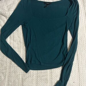 Forever 21 Teal Ribbed Knit Top
